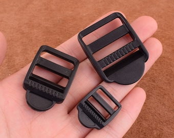 Wholesale Ladder Lock Slider Plastic Buckles Backpack Bag Straps Black Backpack Straps Slider Adjusting Strap for bag/clothes/pet leash