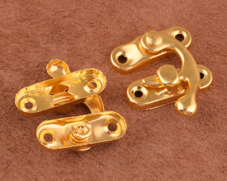 Metal Small Box Hasp Gold Hook Lockstrinket Box Latches Swing Etsy