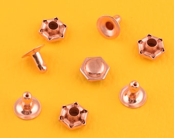 remaches de metal remaches hexagonal forma atornillado Studs botón 8x7mm metal single cap round remaches remaches de cuero, Studs de remache para diy bolso cinturón Stud