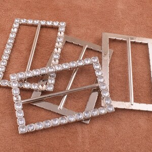 4pcs silver Buckle Adjuster with drilling 2 inch Buckle Bar Buckles Strap Buckle Adjuster Slider Handbag Handware Purse Making Accessories