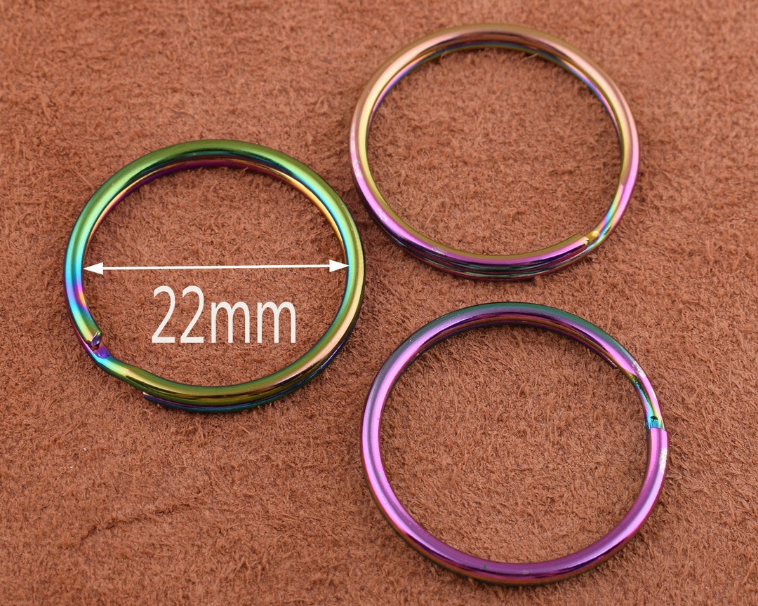 Key Ring 22mm Rainbow O Ring 20pcs Jump Ring Large Key Fob Ring Metal