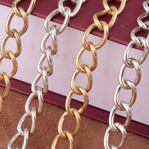 Metal Shoulder Handbag Strap,Replacement Handle Chain 10*14mm metal purse chain Finished Shoulder Strap Chain High Quality for bag/purse