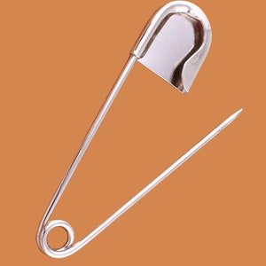 Large silver safety Pins Kilt Pins Brooch Giant Safety Pin charm ,metal safety pin for clothes 108mm