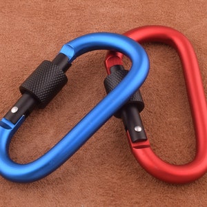 2pcs Personalized Carabiner - 62*26mm Hand Stamped Carabiner -red/blue Custom Carabiner - Aluminum Carabiner