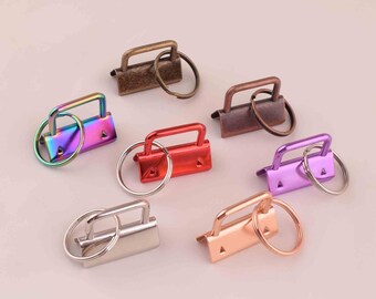 32mm Key Fob hardware with key ring,rose gold Key Fob hardware nickel Plated 1.25 inch 10 sets,wholesale key fob hardware for webbing