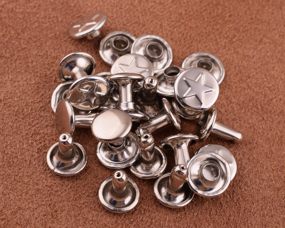 99.5mm Silver Rivets Pentacle Rivet 50sets Metal Button - Etsy