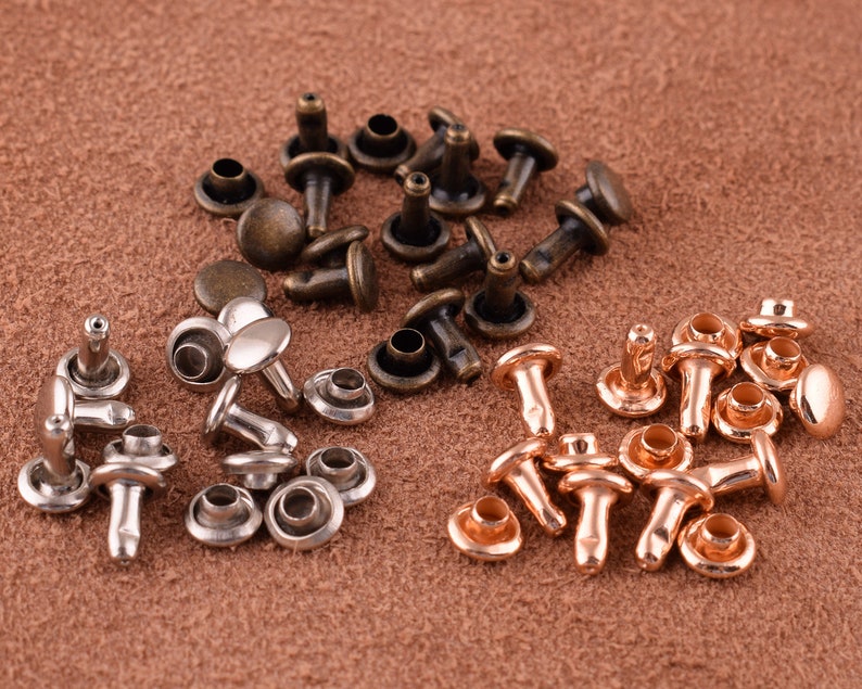 100setsbronze Metal Rivet for Leather Craftmedium Etsy