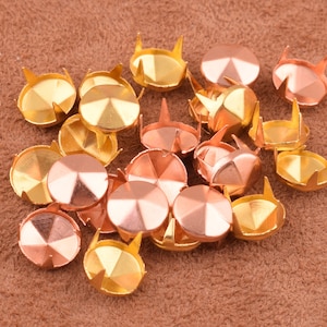120 Pcs Metal Studs,Gold cone Decorative Metal Studs for bag/purse/handbag/claw studs for bag making supplies