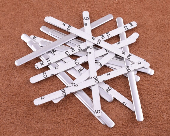 100Pcs Metal Flat Aluminum Bar Strip Trimming.85*5mm Aluminum Strip Nose Bridge for Bridge Band Clip of Nose DIY Crafts Making Accessories