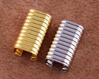 Ribbon End Crimps Ribbon End Fastener Clasp Crimp Fasteners Closures 20mm Leather End Crimps Rope End Clamps for webbing/diy making