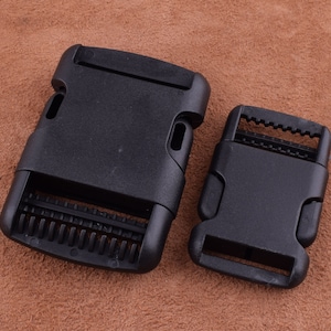 Black Plastic Adjustable Side Release Buckle 1 inch and 1.5 inch quick release buckle curved Backpack Buckles for Dog Collar/Bag/Webbing