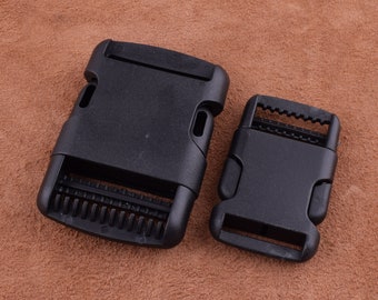 Schwarze Kunststoff verstellbare Seite Release Schnalle 1 Zoll und 1,5 Zoll Schnellspannschnalle gebogen Rucksack Schnallen für Hundehalsband/Bag/Webbing