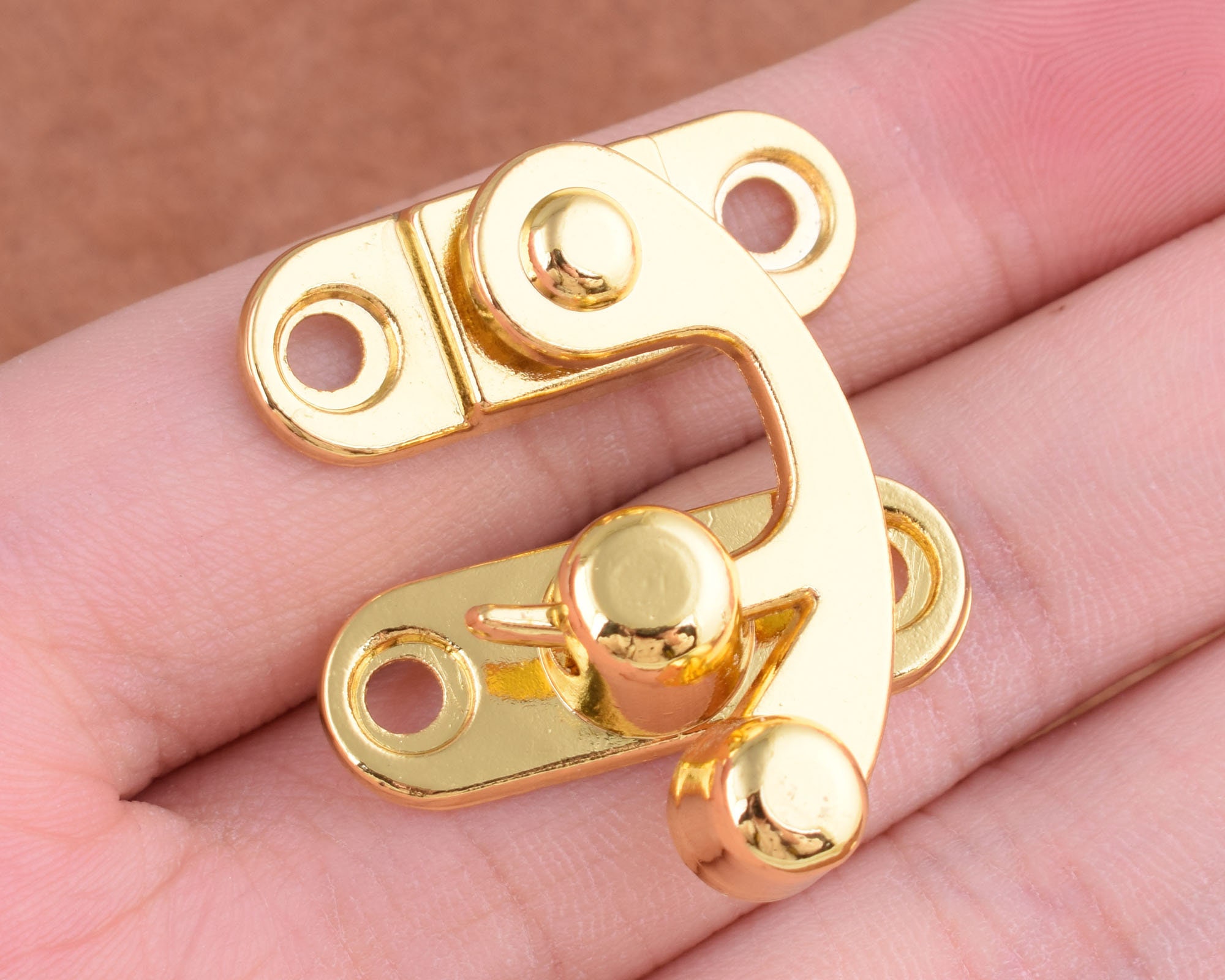 Gold Jewelry Box Hasp Latch Lock Solid Metal Hasp Lock Catch Wood
