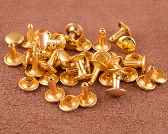 100 Rivets Oeillets Creux M2 X 10mm – Métal Plaqué Laiton Doré, Neufs, Uxcell
