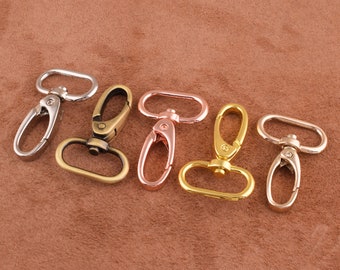 10pcs Lobster Claw Clasps,1 inch Swivel Trigger Clips Snap Loop,Belt Buckle Hoop,Handbag Purse Bag Spring Hooks for bag/Purse Finding