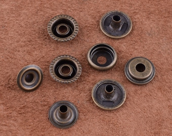 15mm snap pulsante Snap Fastener Press Stud Closure Buttons,bronzo Abbigliamento pulsante cappotto bottone snap fissaggio per Purse / pelle / cintura
