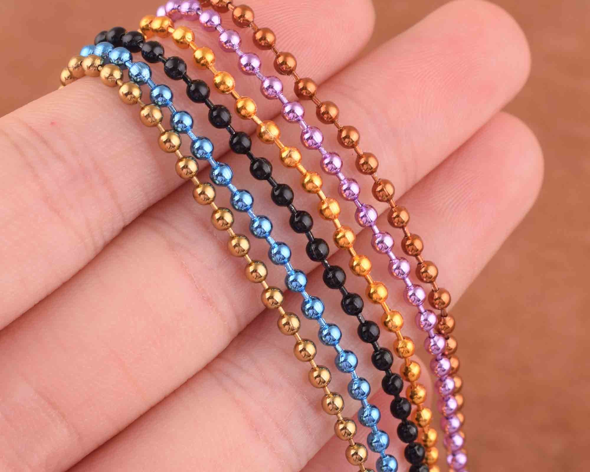 10pcs Ball Chains Over 6 Colors Ball Chain Necklaces,keychain 15cm Ball ...