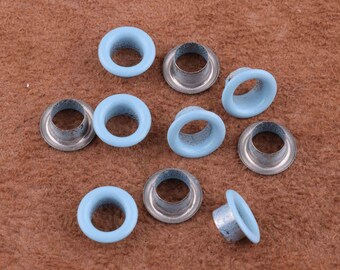 Eyelet With Washer Leather Craft Repair Grommet,6mm Small Eyelets Metal perle cores blue Eyelet for cards/tags/leather/clothing/crafts