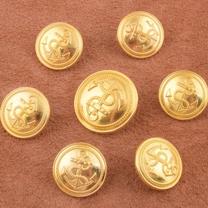 6 pieces Gold Metal Buttons ,18/23mm Retro symbol buttons, Round Coat Buttons,Buttons for child/bag/clothes/pants