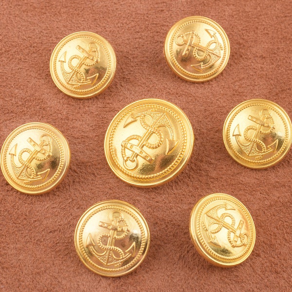 6 pièces boutons en métal doré, 18/23mm rétro symbole boutons, boutons de manteau rond, boutons pour enfant/sac/vêtements/pantalons