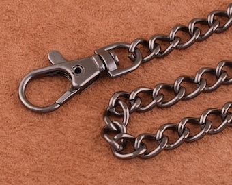Metal Shoulder purse Strap,gunmetal Replacement Handle Chain,120cm Metal Crossbody Bag Chain Strap,10*7mm chain handle for purse/bag making