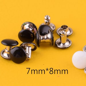 200 Pcs Black Rivets,purse rivet Round Head Rapid Rivet for Leather Craft DIY Jewelry Making Supply-7MM*8MM