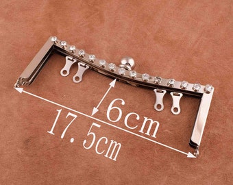 Large Brass Bag Frame 17.5*6cm Silver metal purse frames,1pcs Bag frame,Purse frame with handle purse for bag/purse/handbag