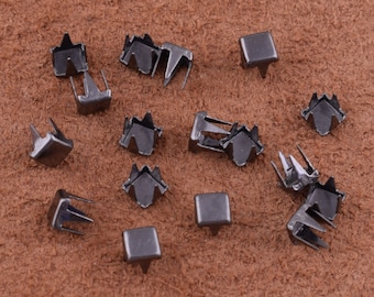 Metal square Studs Spots Nailhead Leathercraft Fashion Punk,gunmetal Four claw nails rivets prong stud for purse/Clothing Decoration Finding