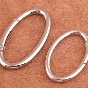 Metal Oval Snap Hook Carabiner O Round Ring Silver Alloy carabiner 4 pcs,oval Spring Snap Hooks clip Handbag Purse Shoulder Strap