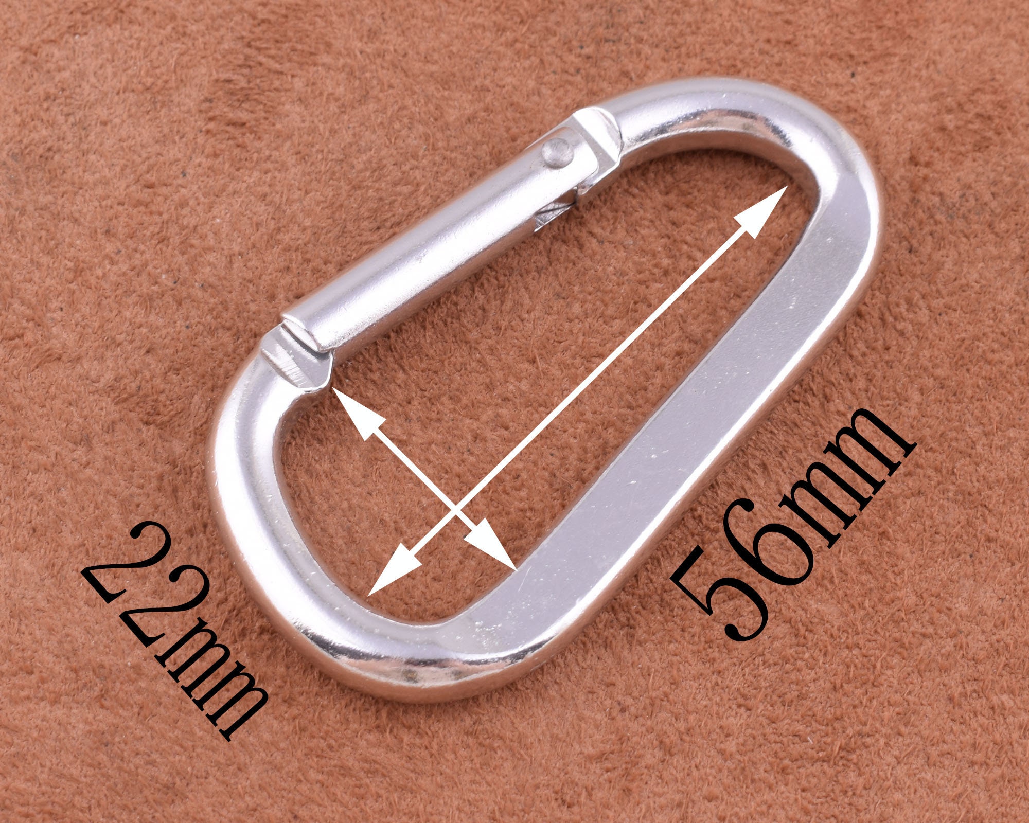 Silver Key Chain Carabiner Clip,56*22mm Key Ring, Paracord