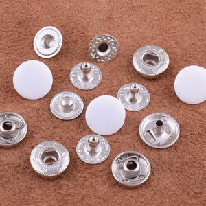 12mm Snap Button Snaps Popper,white Round Shaped Snap Fastener Snaps Popper,Metal Plated Button for purse/bag/clothing/diy making