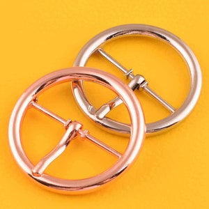 rose gold/Silver Metal Round Belt Buckles,31mm Metal Round Buckle Wedding Button Adjustable Buckles For Belt Scarf Buckle Garment