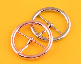 rose gold/Silver Metal Round Belt Buckles,31mm Metal Round Buckle Wedding Button Adjustable Buckles For Belt Scarf Buckle Garment