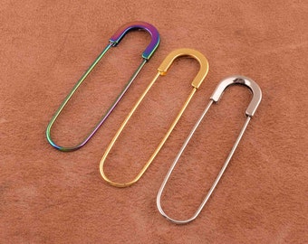 Metal Craft Safety Pins,80*22mm safety pins Rainbow/Silver/Gold large Safety Pin Brooch Stitch Markers for bag/clothes/sweater