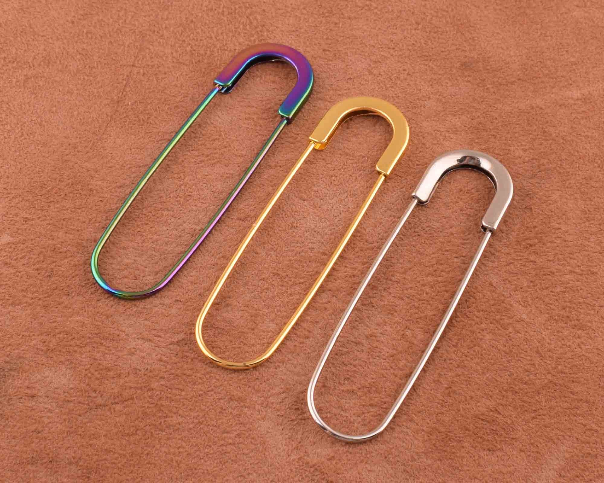 Metal Craft Safety Pins,80*22mm Safety Pins Rainbow/silver/gold