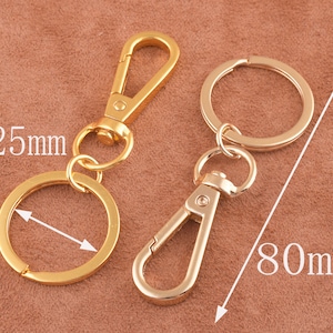 6pcs- Economical Swivel Hook Keychain with Key Rings - Includes Classic Lobster Swivels and 1 Inch Key Ring Loops -Keychain Fobs -Key Chains