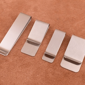 Acier inoxydable Money Clip argent Clip Argent Minimaliste Cadeau Argent Clip Mariage Cadeau Garçons d’honneur Cadeau d’anniversaire Clip d’argent, quatre tailles de choix