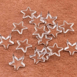 Pentacle shape metal studs,11*4 mm silver star Studs Metal Claw Studs,Leather Craft Accessories, Craft Supplies
