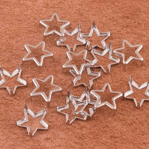 Pentacle shape metal studs,11*4 mm silver star Studs Metal Claw Studs,Leather Craft Accessories, Craft Supplies