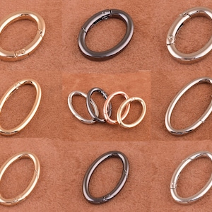 4pcs Spring gate ring Thin spring ring push gate snap hook 29/38/50mm purse O ring oval Ring Metal Carabiner Gate Rings for bag/purse