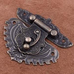 Casa vida hobbies jóias anel caixa de bloqueio segurança & cofres antigo retro ferragem bronze tom metal retângulo trava para caixa/gaveta/faça você mesmo