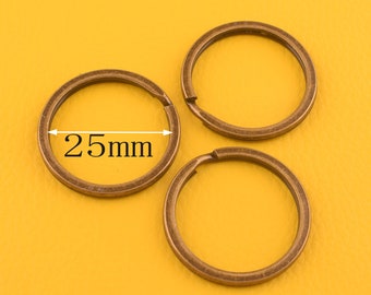 30pcs di bronzo finito anelli chiave 25mm, bulk argento anelli, metallo Split Rings-1 pollice Split anelli per portachiavi e portachiavi