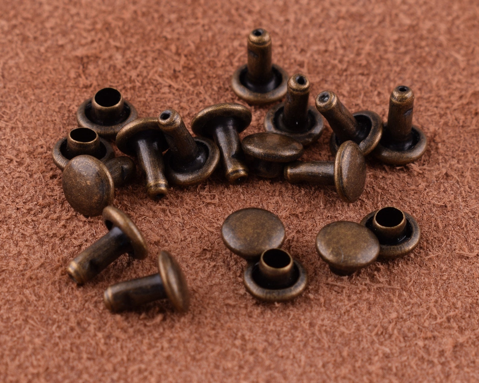 100setsbronze Metal Rivet for Leather Craftmedium Etsy