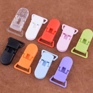 20Pcs Plastic Pacifier Clips 20mm Suspender Clips Mitten Clips,plastic Bib Clips,Toy Holder Clips for webbing/diy making