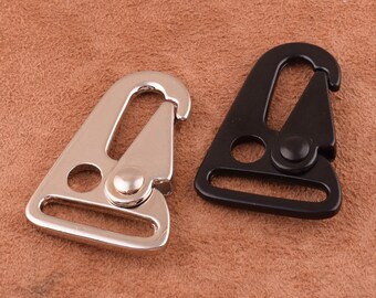 1 pulgada heavy duty spring snap hook, negro / plateado spring hook, 25mm clip carabiner para llavero, triángulo snap hook