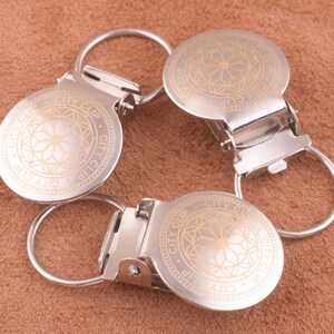 Flower pattern 16mm Suspender Clip,6pcs Metal Pacifier Clips,Pacifier Clip,lead nickel free safe baby pacifier clip,DIY.