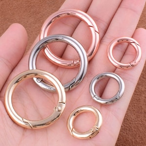 1/2&quot;spring gate ring metal spring ring open ring round spring ring clasp 1&quot;  snap ring Push gate snap hooks for purse/bag making- 3 PCS