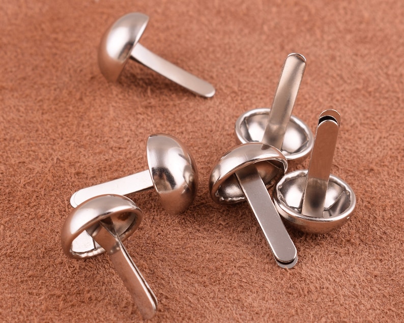 50pcs 2012mm Brads Silver Metal Head Round Brads Etsy