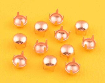150Pcs rose gold Farbe Runde Ohrstecker Metall Ohrstecker 6mm Metall Ohrstecker, Nieten Ohrstecker Spikes, Leder Handwerk Zubehör, Handwerk liefert