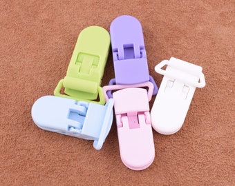 20pcs DIY Plastic Pacifier Clip,42*20mm Suspensioner Clip Alligator Clip, plastique Soother Clip,Baby Clip Safe Strong Plastic Clip for diy making